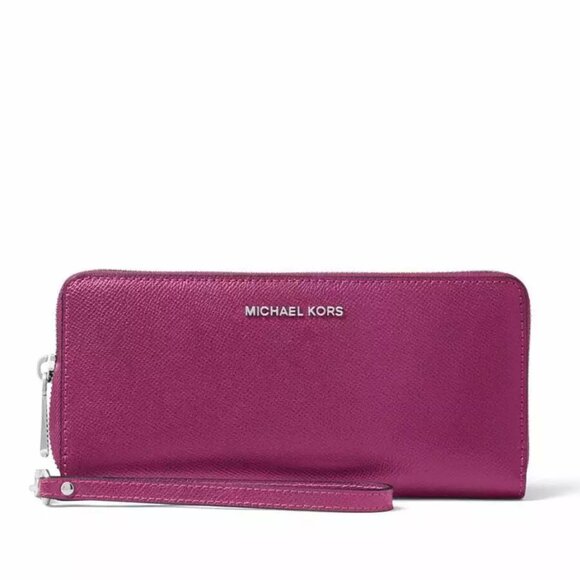 Michael Kors Money Pieces Travel Continental Wallet - Garnet - Picture 1 of 8